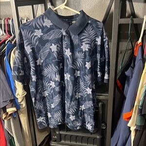 St. John’s Bay Floral Patterned Navy Polo Shirt